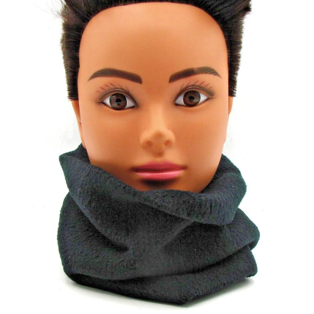 Turtle Fur Neck Face Warmer Black Fleece Soft Acrylic Winter Warm Fleece Made US